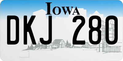 IA license plate DKJ280