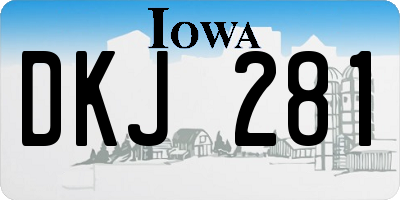IA license plate DKJ281