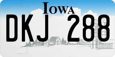 IA license plate DKJ288