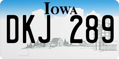 IA license plate DKJ289