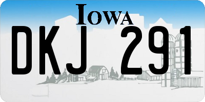 IA license plate DKJ291