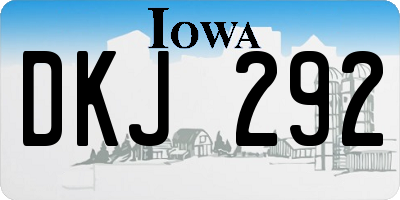 IA license plate DKJ292