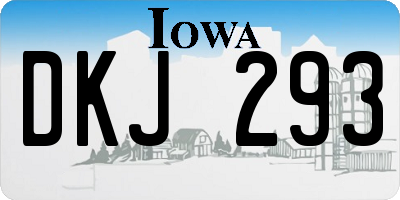 IA license plate DKJ293