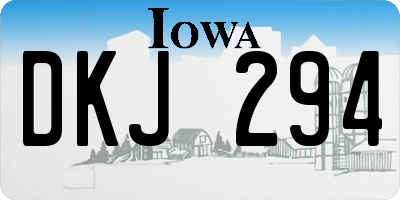 IA license plate DKJ294