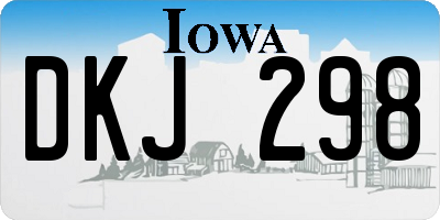 IA license plate DKJ298