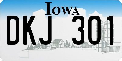 IA license plate DKJ301