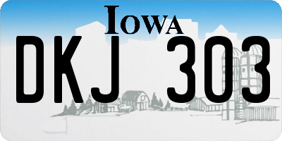 IA license plate DKJ303