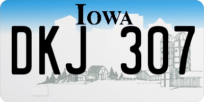 IA license plate DKJ307