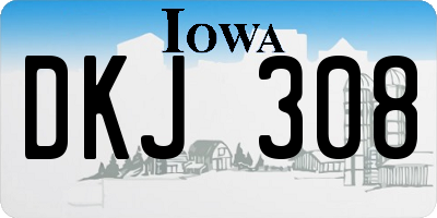 IA license plate DKJ308