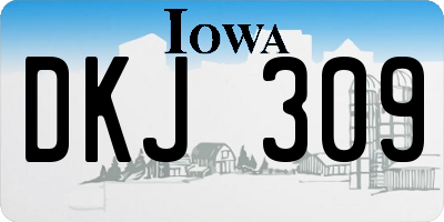 IA license plate DKJ309