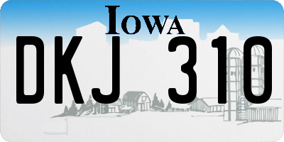 IA license plate DKJ310