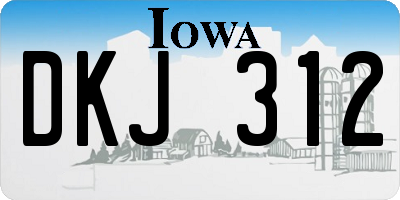 IA license plate DKJ312