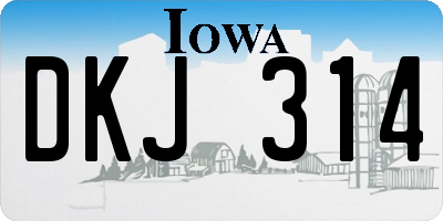 IA license plate DKJ314