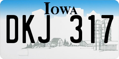 IA license plate DKJ317