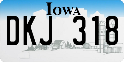 IA license plate DKJ318