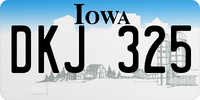 IA license plate DKJ325