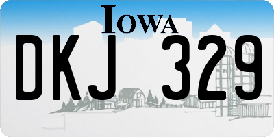 IA license plate DKJ329
