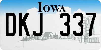 IA license plate DKJ337