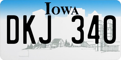 IA license plate DKJ340