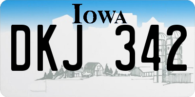 IA license plate DKJ342