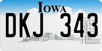 IA license plate DKJ343