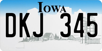 IA license plate DKJ345
