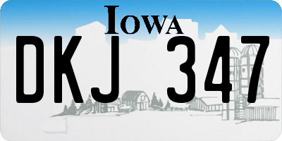 IA license plate DKJ347