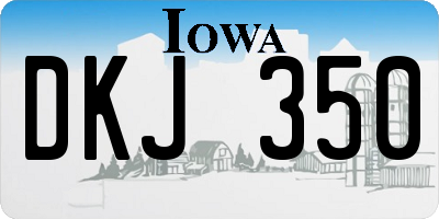 IA license plate DKJ350