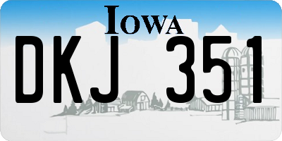 IA license plate DKJ351