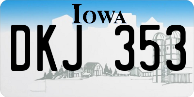 IA license plate DKJ353