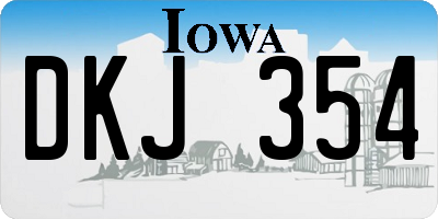 IA license plate DKJ354