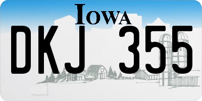IA license plate DKJ355