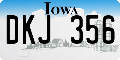 IA license plate DKJ356