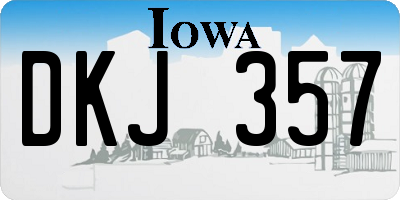 IA license plate DKJ357