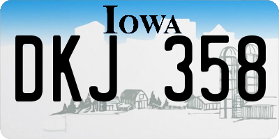 IA license plate DKJ358
