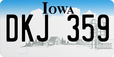 IA license plate DKJ359