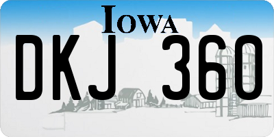 IA license plate DKJ360