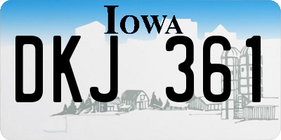 IA license plate DKJ361