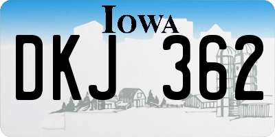 IA license plate DKJ362