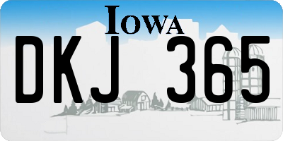 IA license plate DKJ365