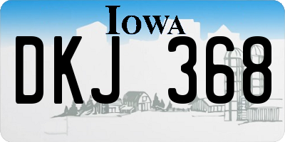 IA license plate DKJ368