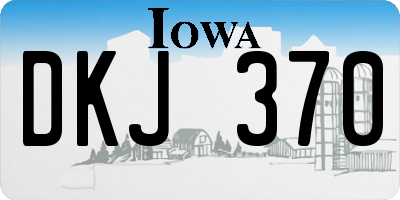 IA license plate DKJ370