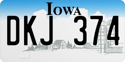 IA license plate DKJ374