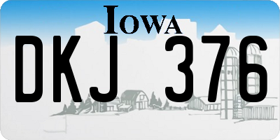 IA license plate DKJ376