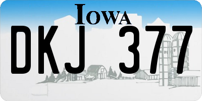 IA license plate DKJ377