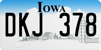 IA license plate DKJ378