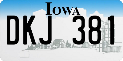 IA license plate DKJ381