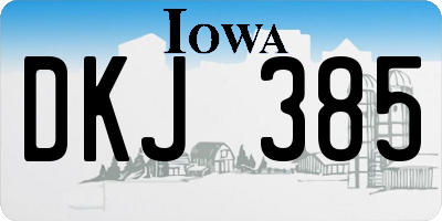 IA license plate DKJ385