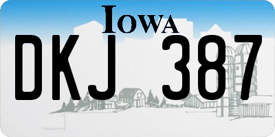 IA license plate DKJ387