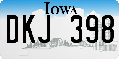IA license plate DKJ398